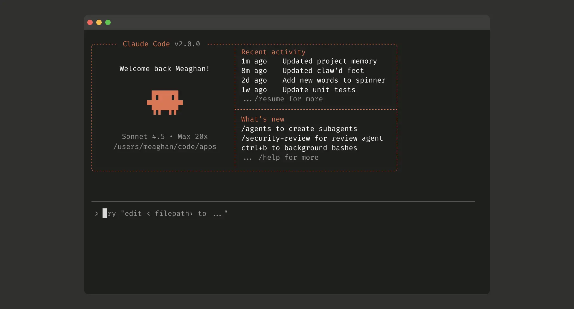 Claude Code session in Terminal